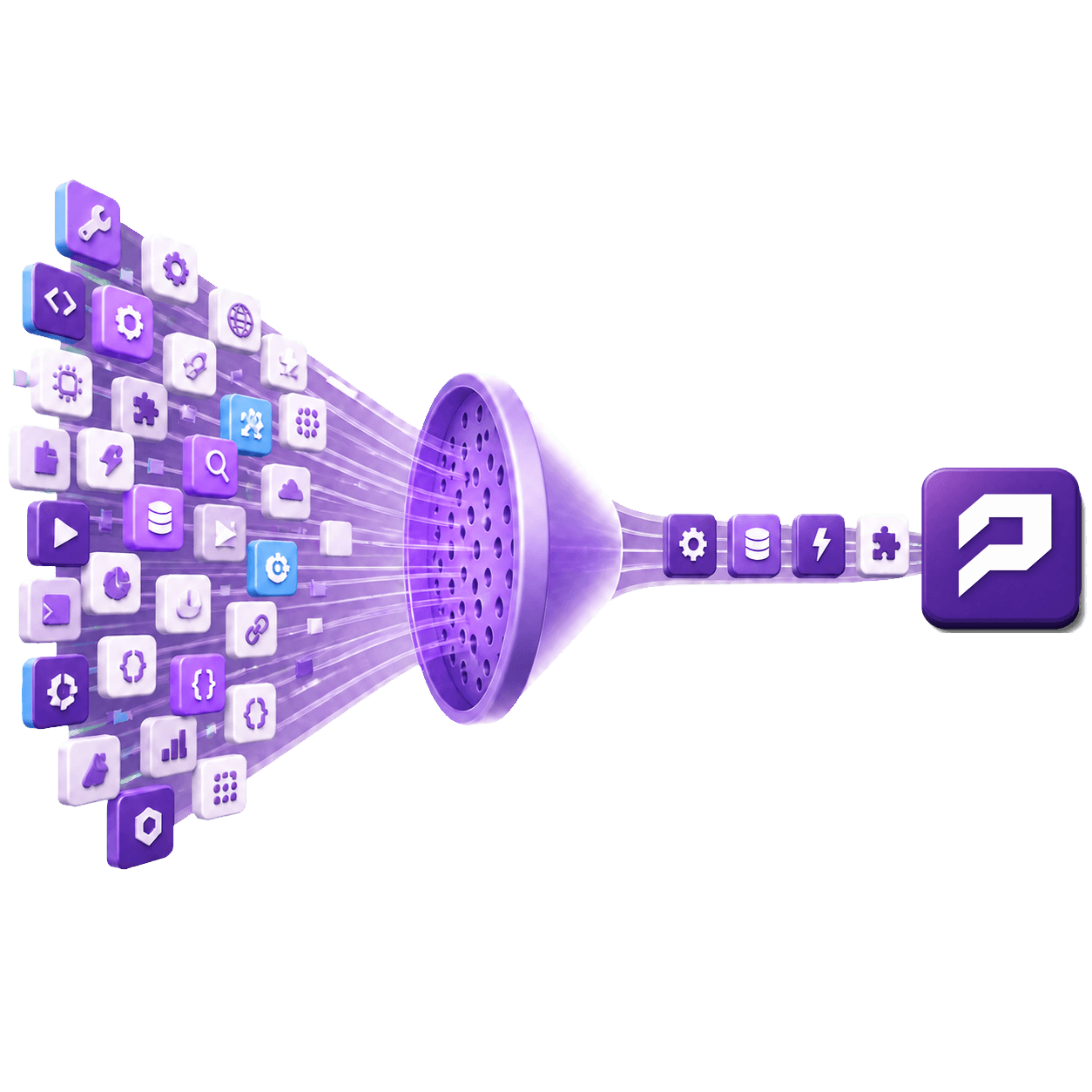 A large tool catalog filtered into a small set of task-relevant tools for PopMCP